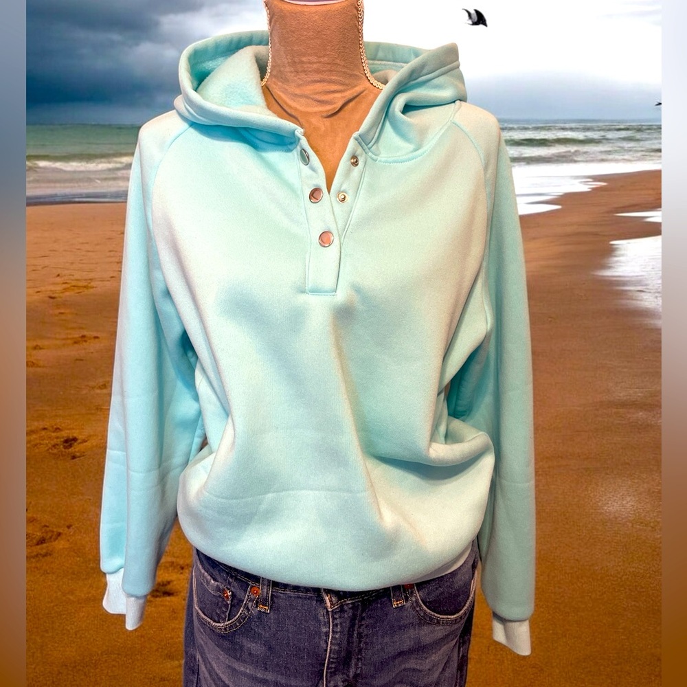 Turquoise Hoodie Sweatshirt Women’s Small